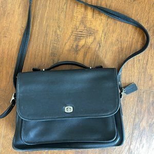 Vintage Coach Black Leather Briefcase/Satchel